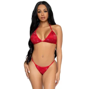 2 Pc Phoenix Bikini Set - Red- Large