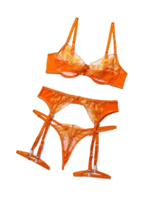 3 Piece Sexy Embroidery Set (Orange)