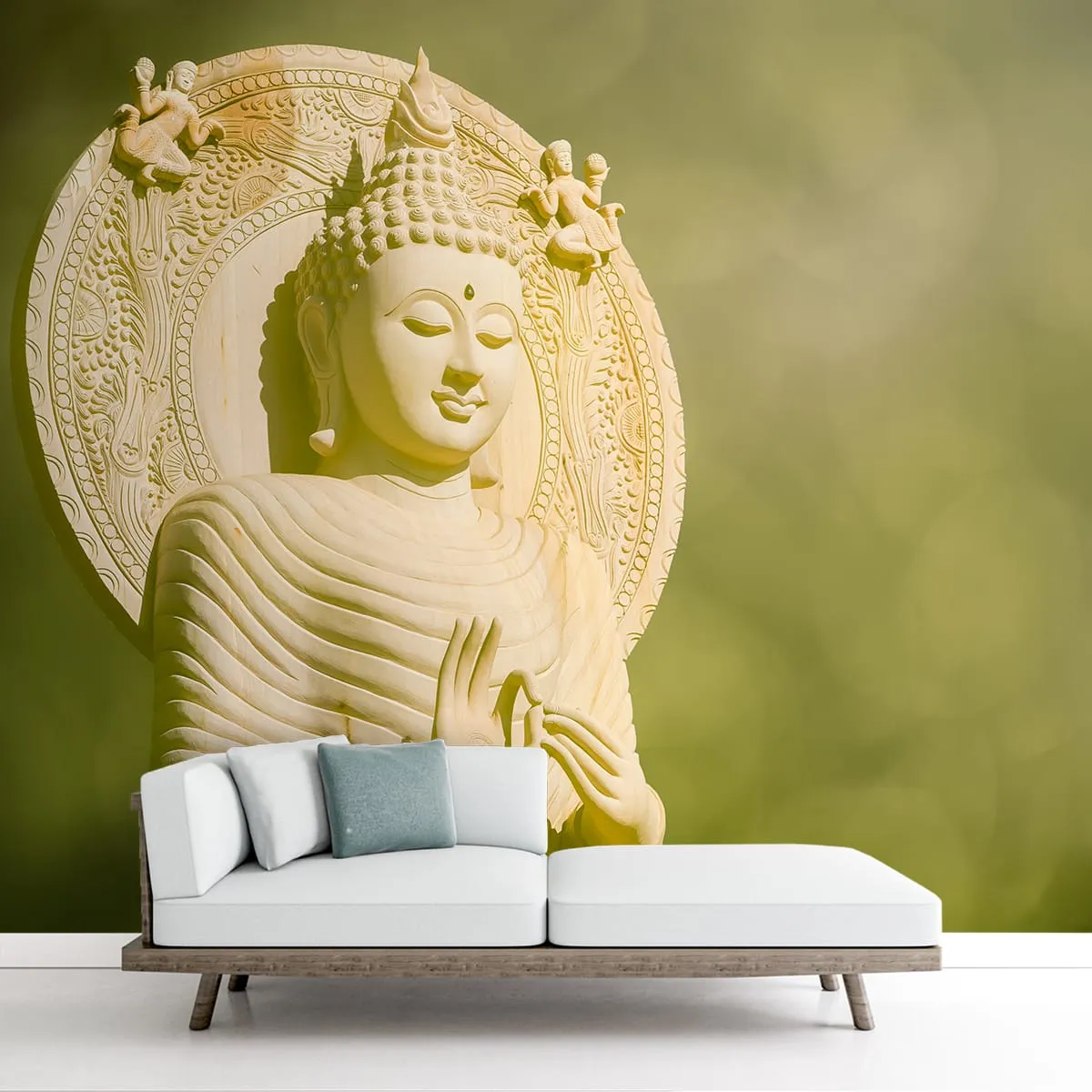 3D Elegant Buddha Wallpaper for Homes and Offices,Customised