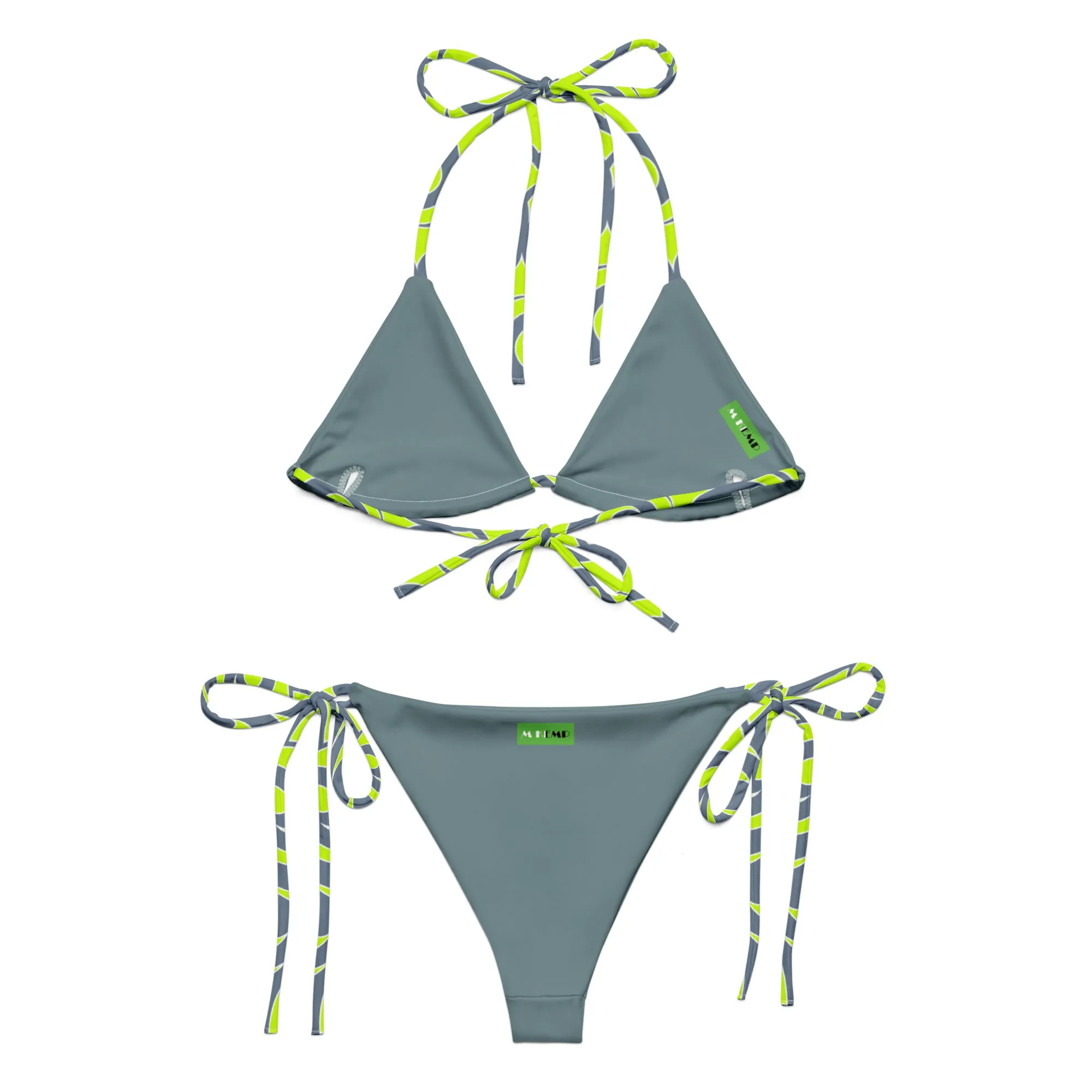 All-over print recycled string bikini