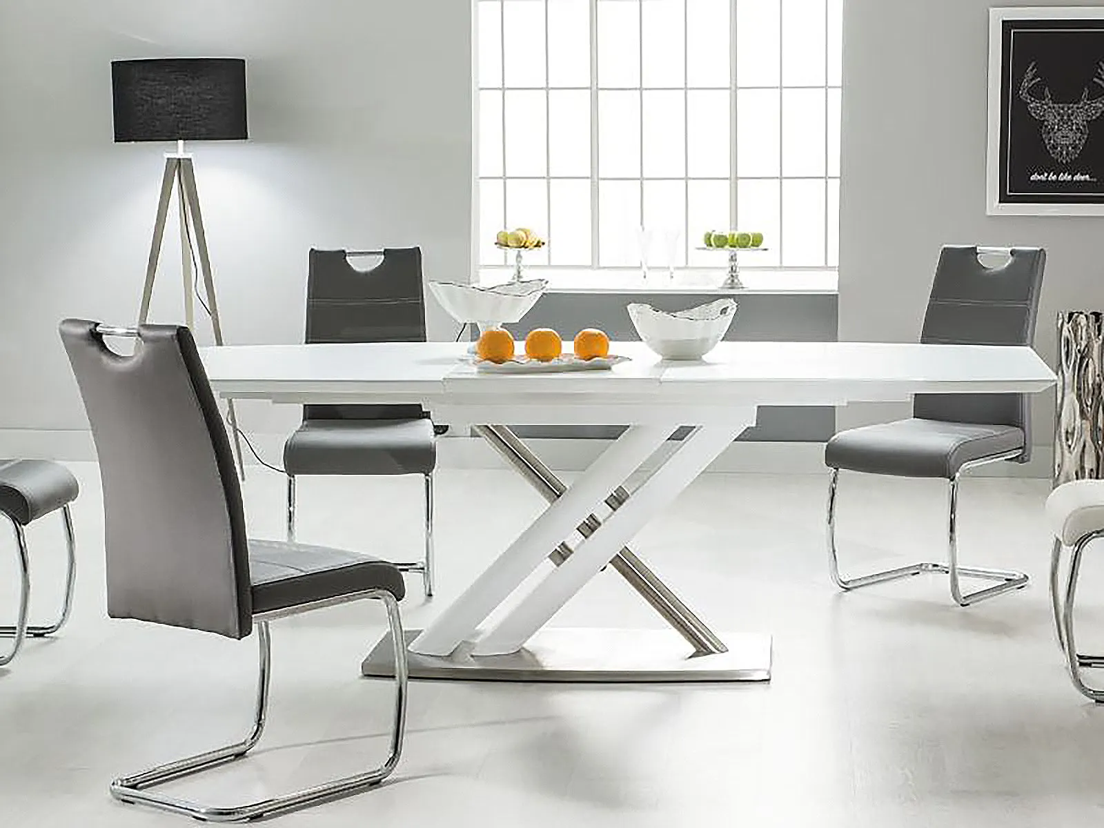 ALZANO 63" White Extendable Dining Table