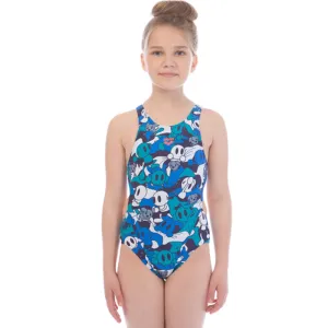 Arena - Camo Kun Open Back Girls Swimsuit - Navy