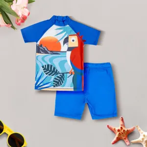 Baby Moo Singing Parrot Beach Bodysuit Two-Piece Swimsuit Pool Swimming Costume - Blue