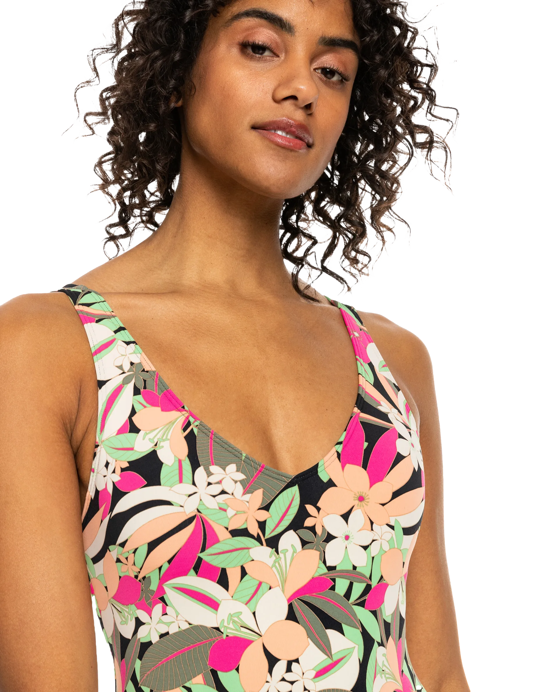 Beach Classics One Piece Swimsuit in Anthracite Palm Song