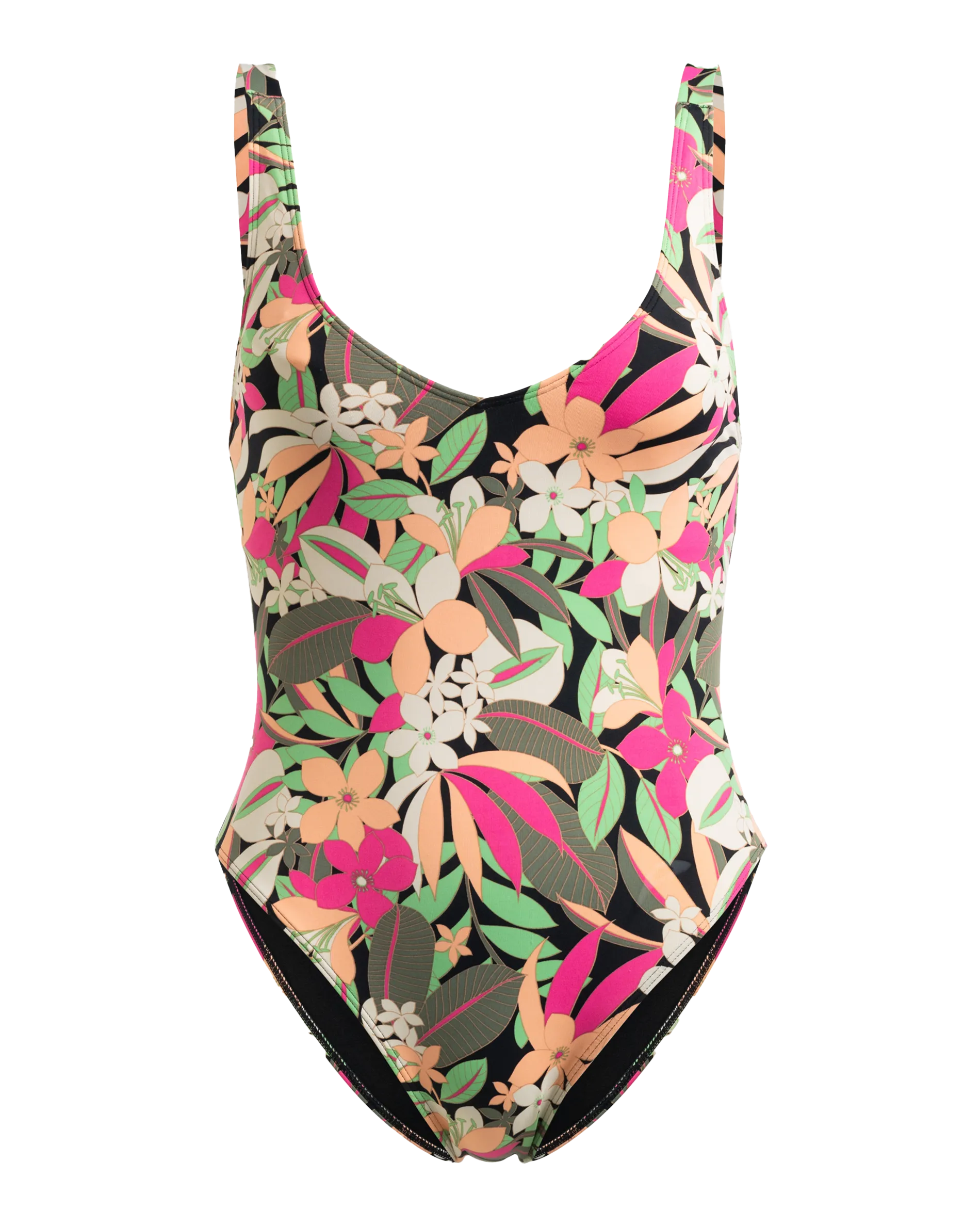 Beach Classics One Piece Swimsuit in Anthracite Palm Song