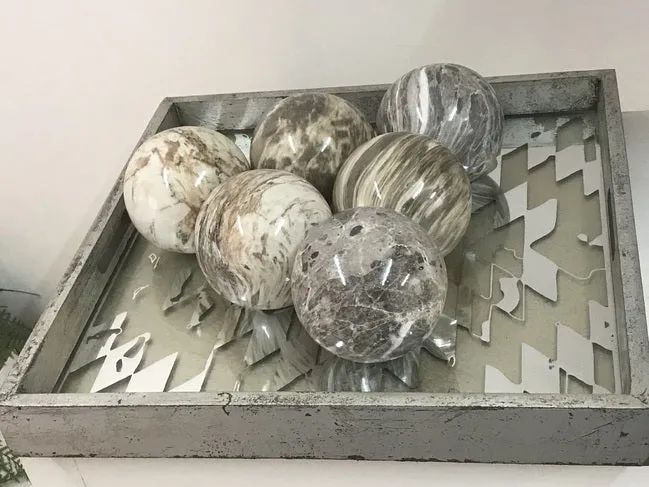 Beige Marbleized set of 6 balls