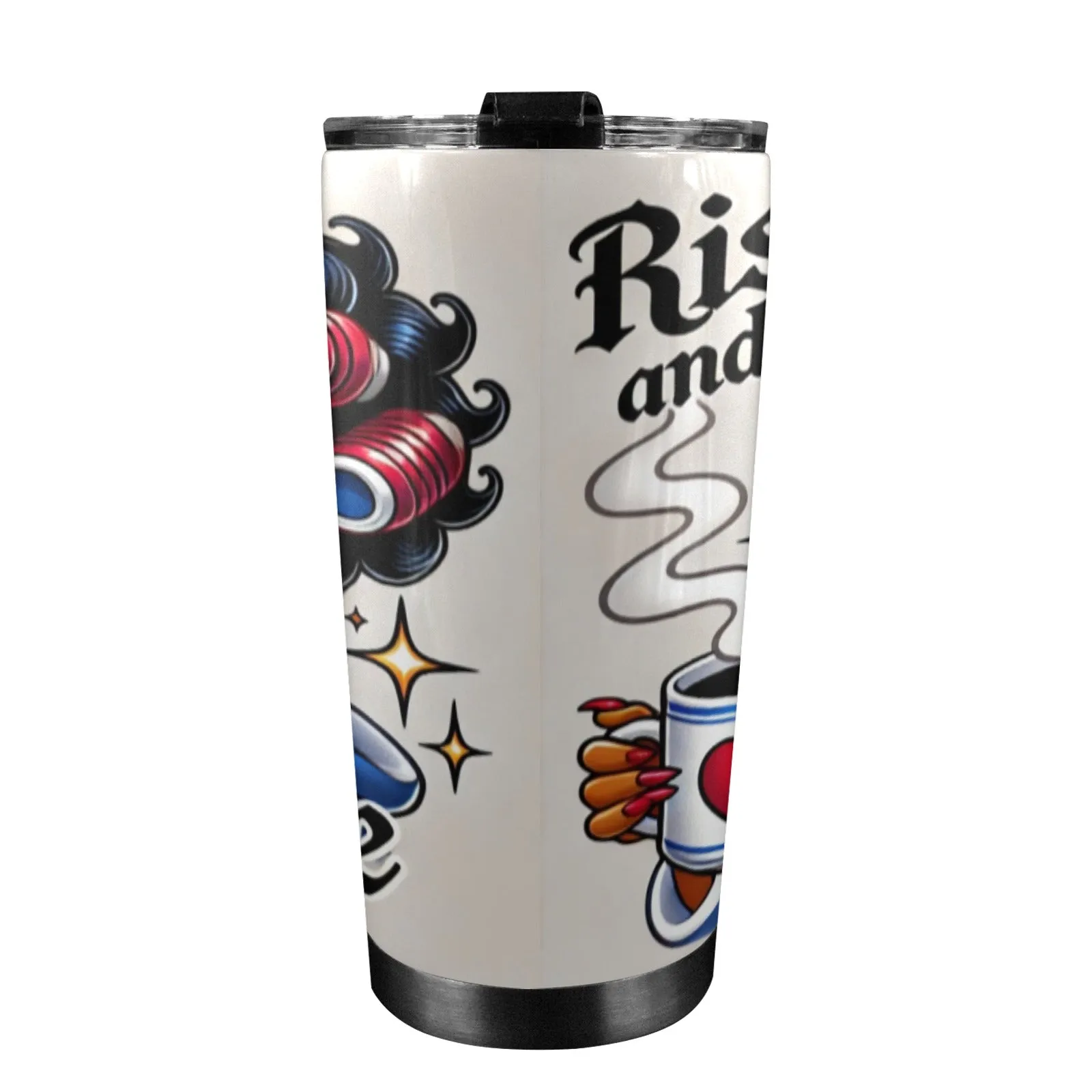 Betty Boop 20 oz Insulated Tumbler – 'Rise and Shine' with Heart Cup Design