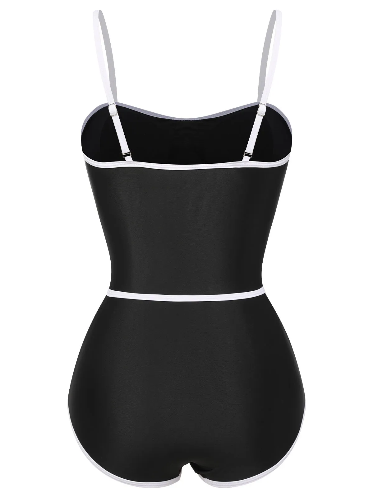 Black 1960s Lined Sling One-Piece Swimsuit