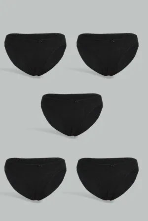 Black Bikini Brief Set (Pack of 5)