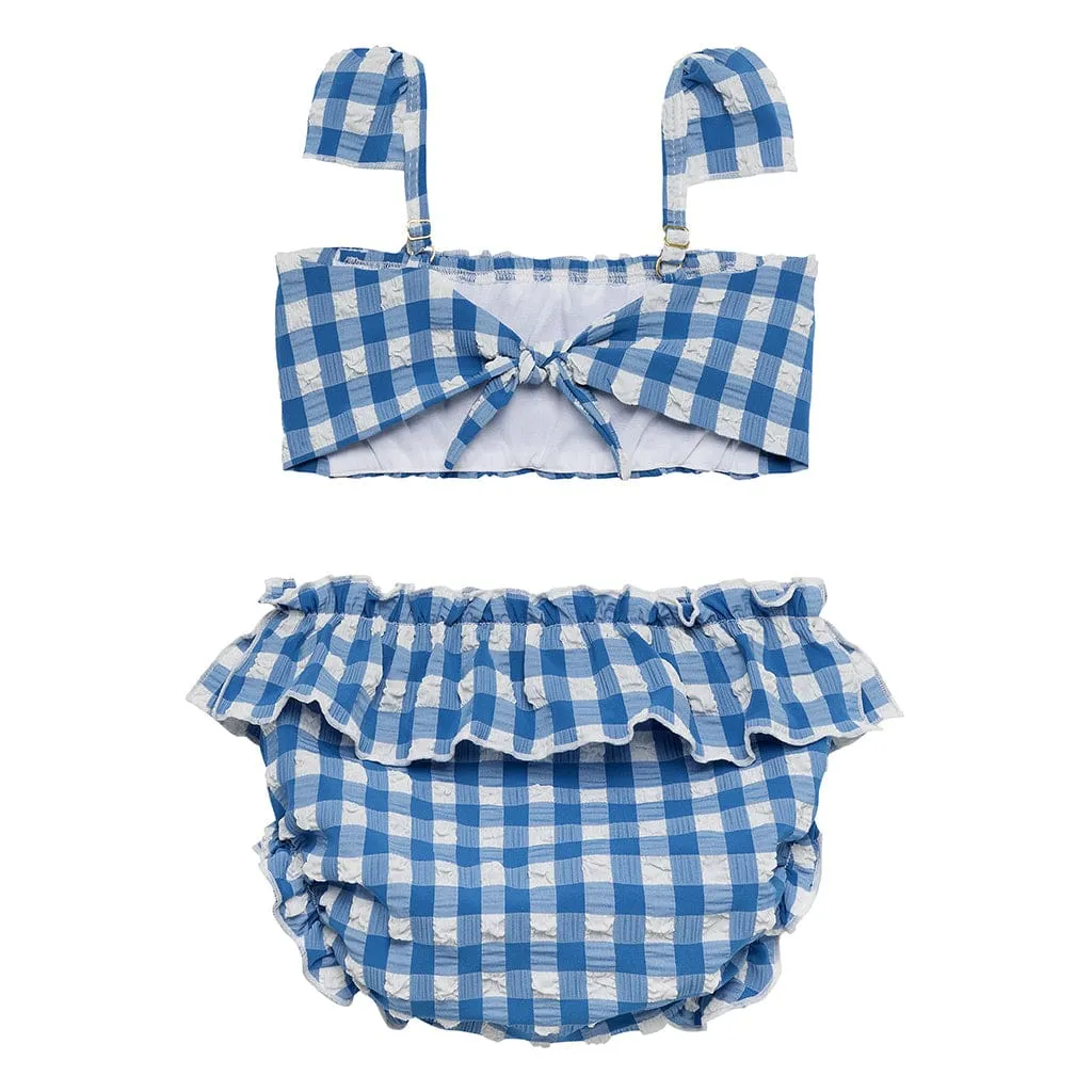 Blue Gingham Mini Cabana Bikini Set