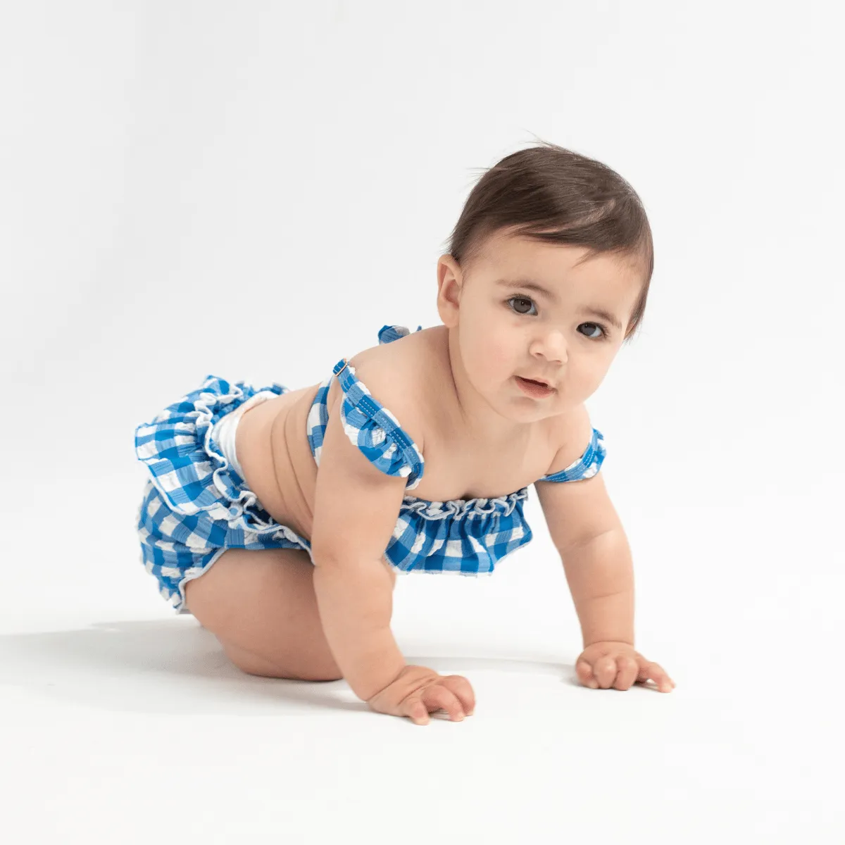 Blue Gingham Mini Cabana Bikini Set