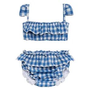 Blue Gingham Mini Cabana Bikini Set