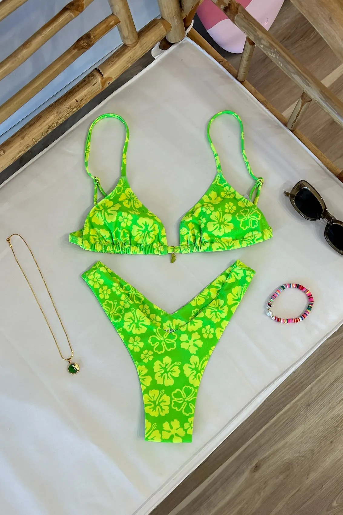 Bralette Bikini Top in Aloha Lime