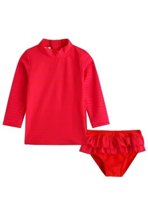 Cherry Frill Rashguard Swimsuit