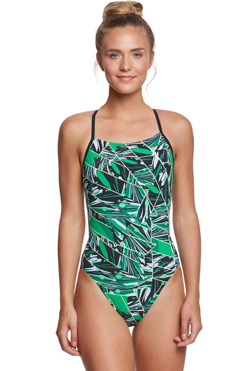 Dolfin - Graphlite Vantage Cross Back Swimsuit - Green