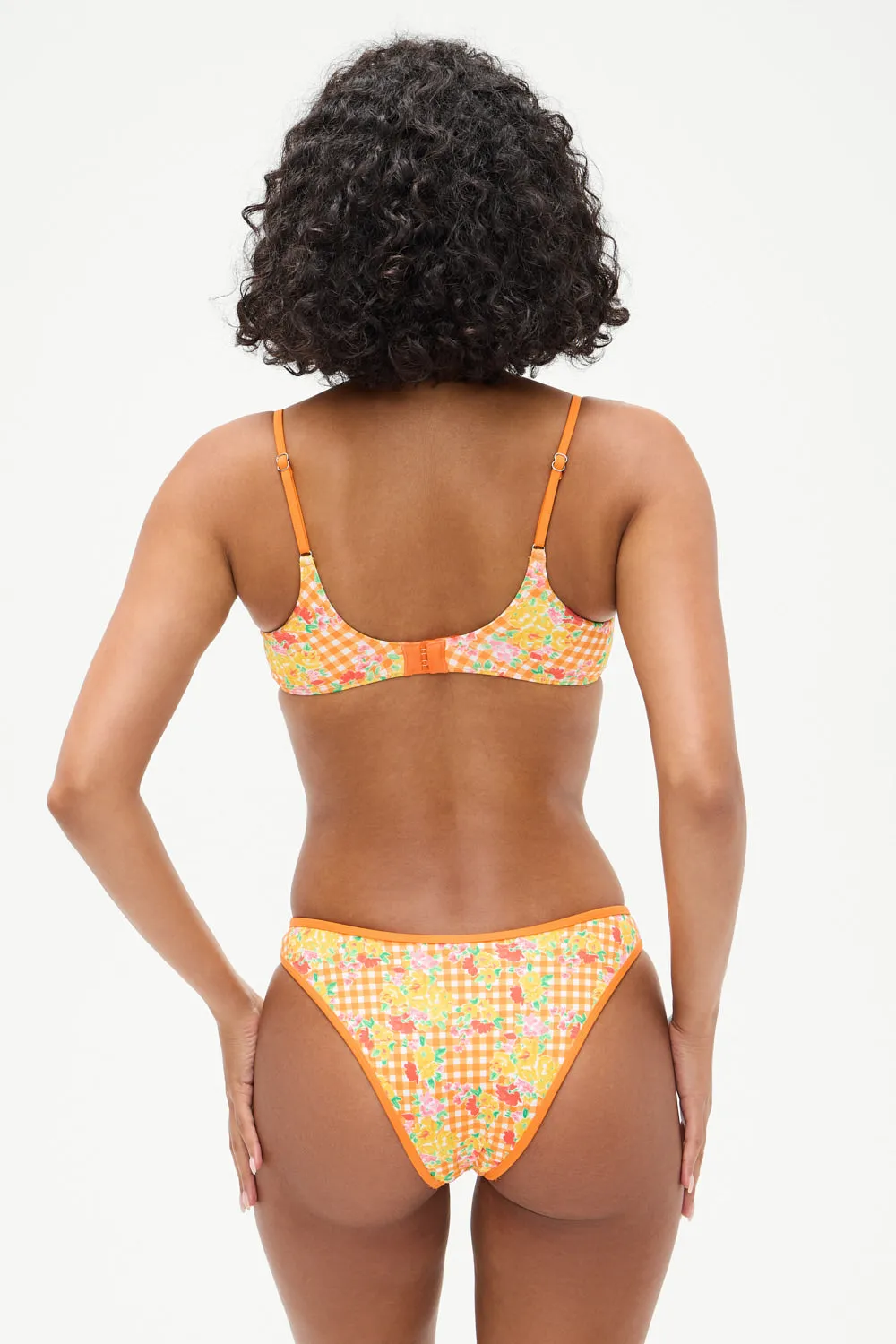 Dove Floral Classic Bikini Bottom - Marigold Gingham