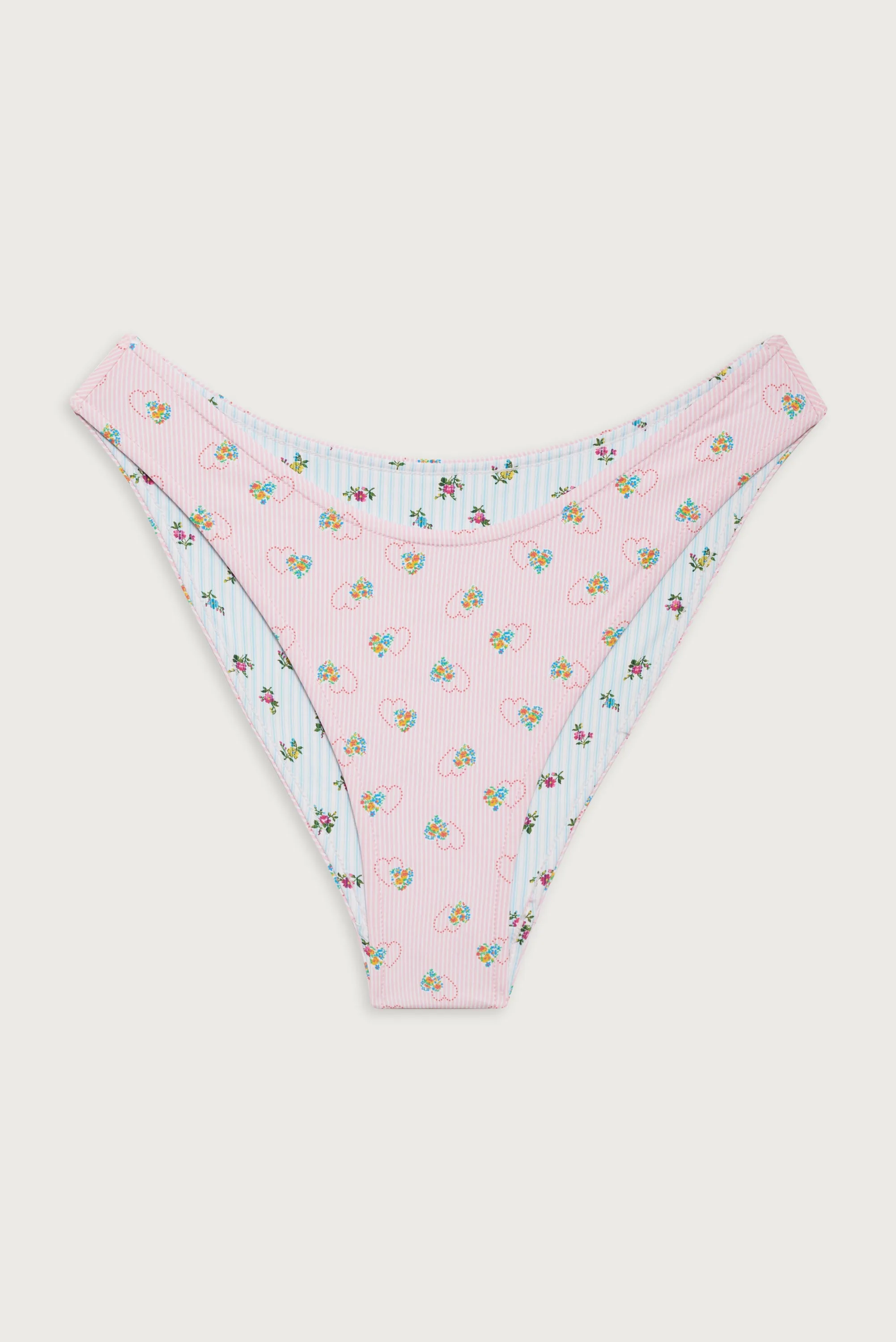 Dove Reversible Classic Bikini Bottom - Sweetheart Stripe