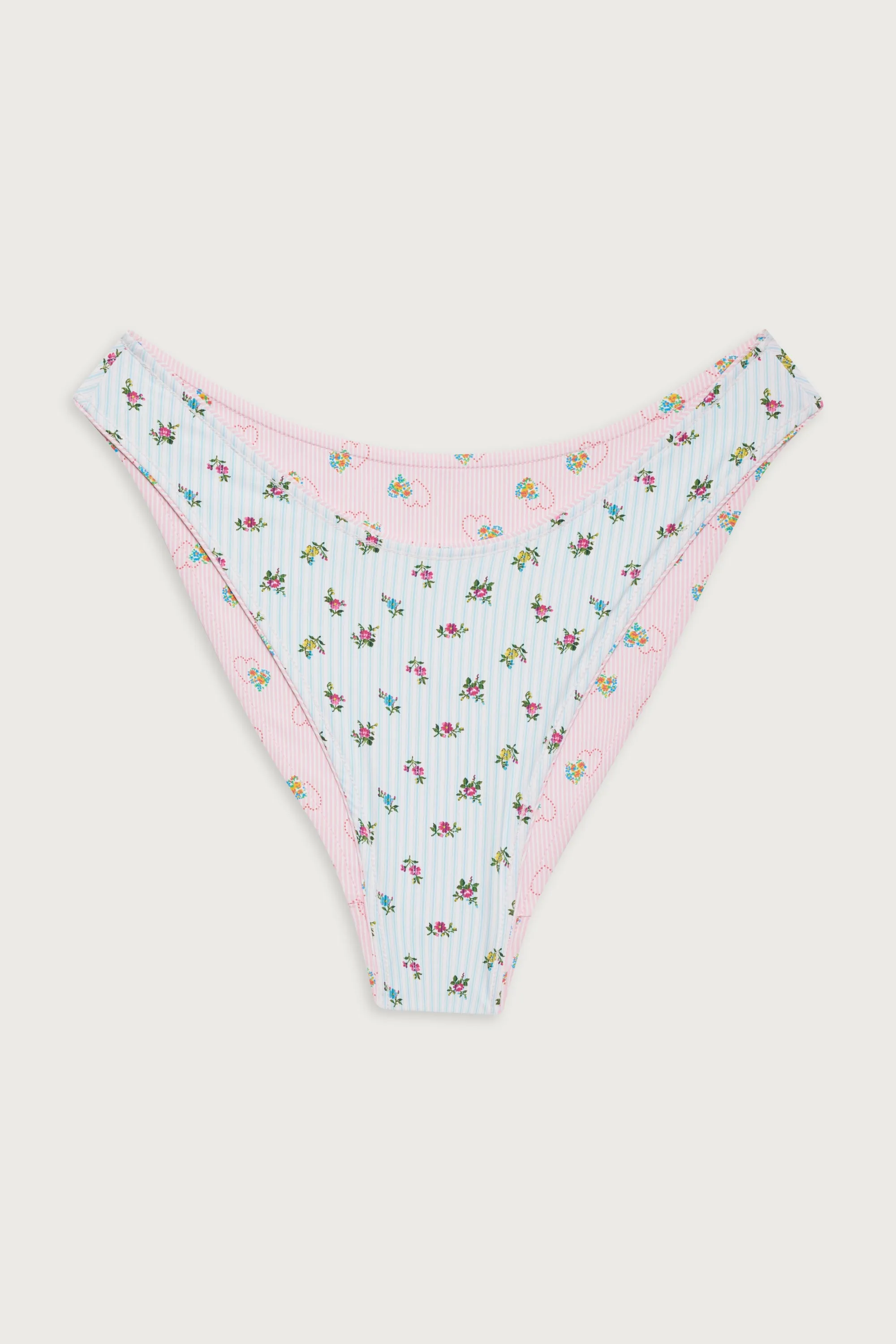 Dove Reversible Classic Bikini Bottom - Sweetheart Stripe