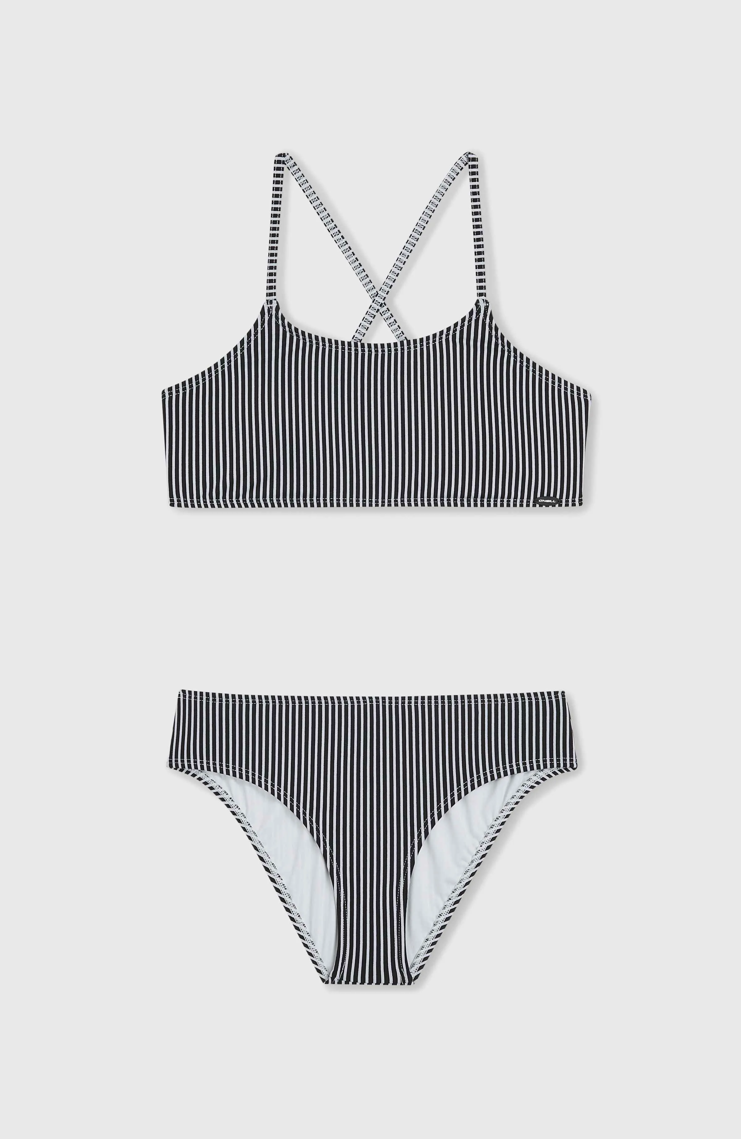 Essentials Bikini Set | Black Simple Stripe