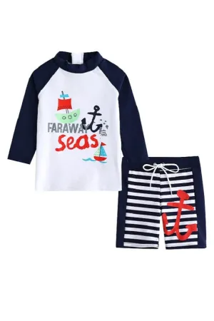 Faraway Seas 3/4 Sleeve Swimsuit Set