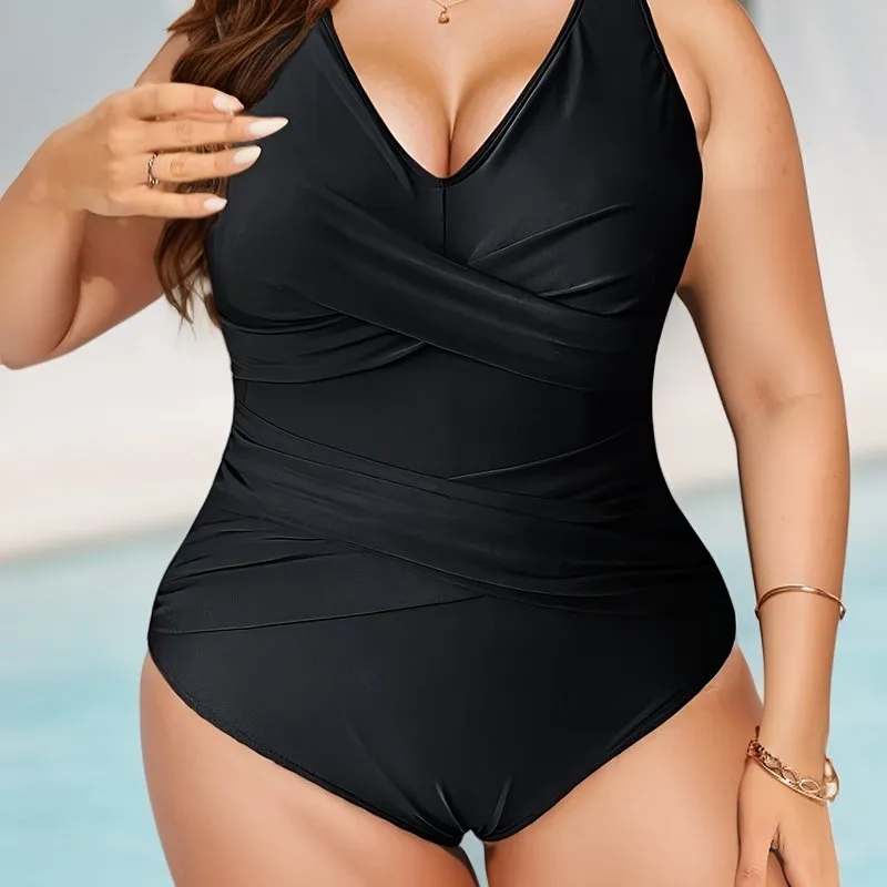 Flattering Plus Size Womens Swimsuit with Tummy Control