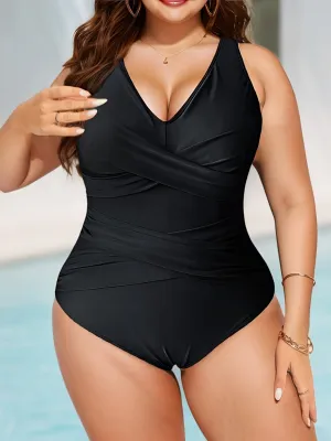 Flattering Plus Size Womens Swimsuit with Tummy Control