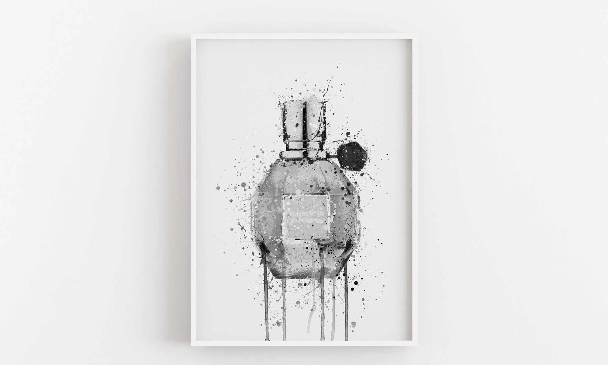 Fragrance Bottle Wall Art Print 'Miss Mauve' (Grey Edition)