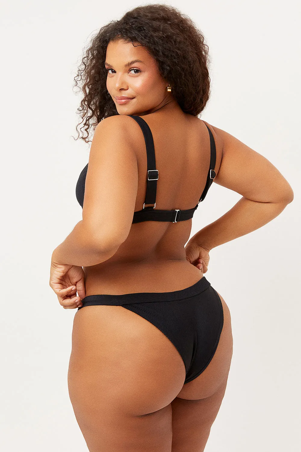 Grace Cheeky Bikini Bottom - Black