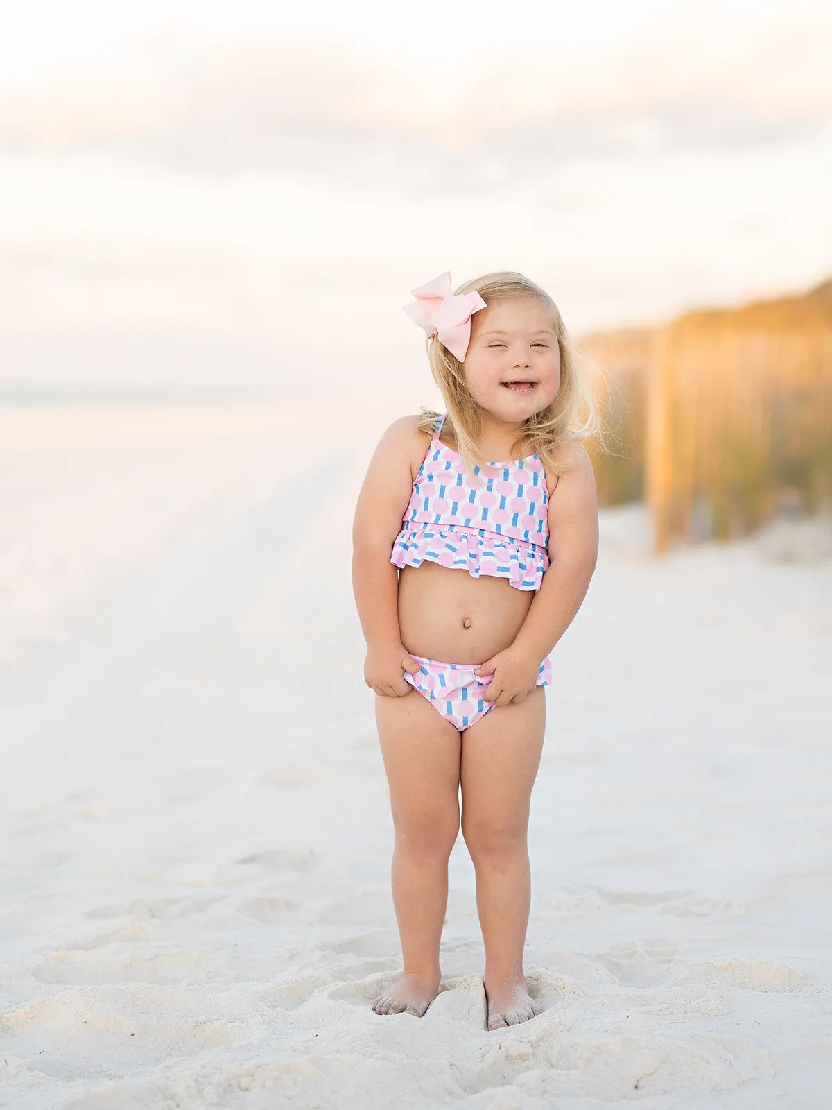 Hello Happiness Pink N' Blue Two-Piece Swimsuit