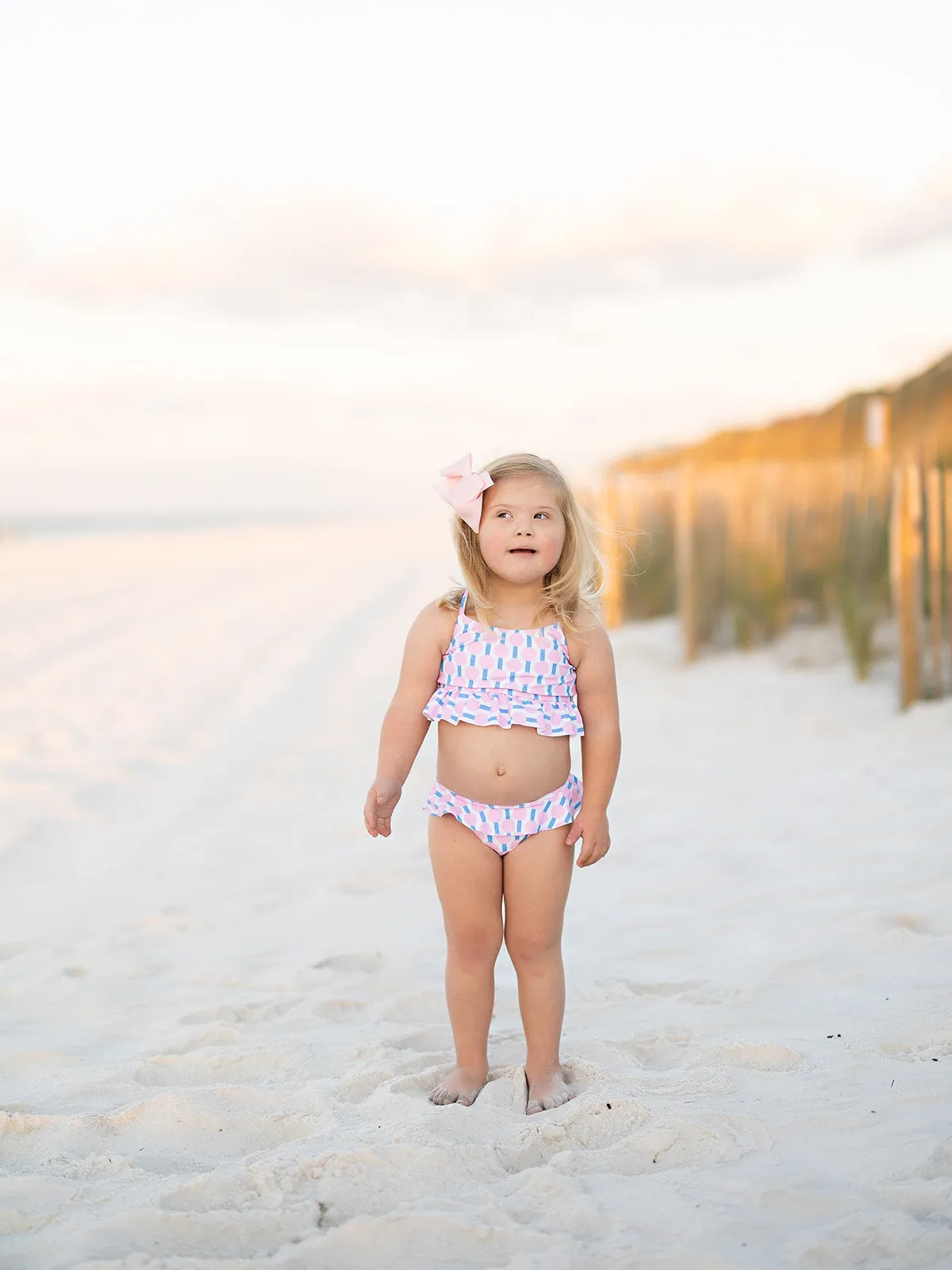 Hello Happiness Pink N' Blue Two-Piece Swimsuit