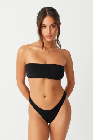 Jada Terry Bandeau Bikini Top - Black