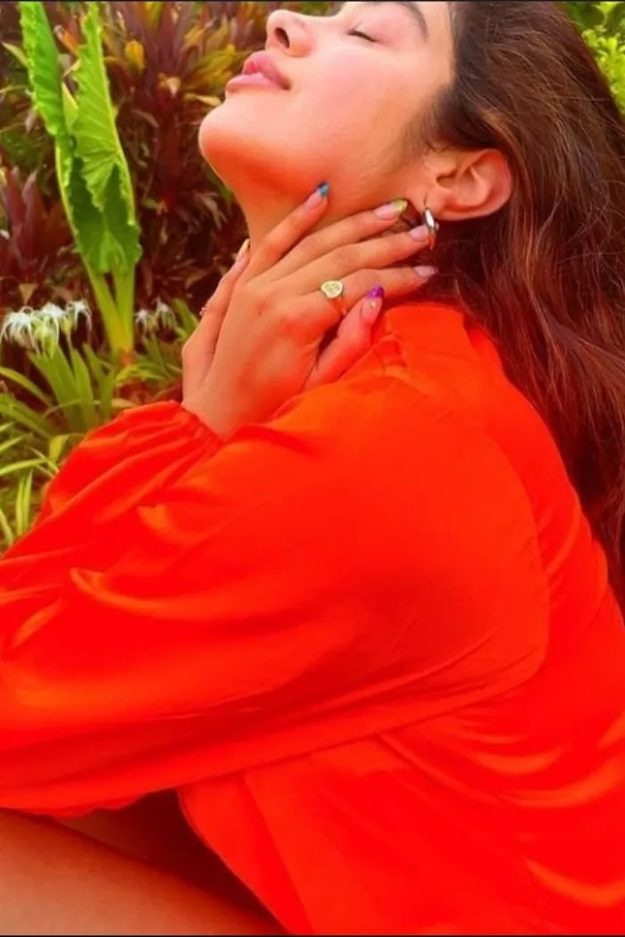 Janhvi Kapoor in our Orange  is the new black cover up