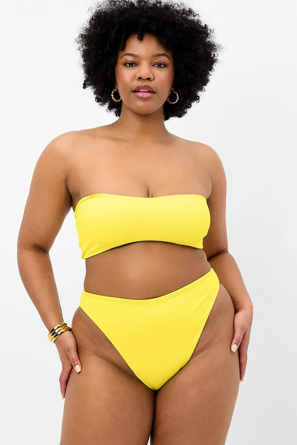 Jean Plissé Bandeau Bikini Top - Pina Colada