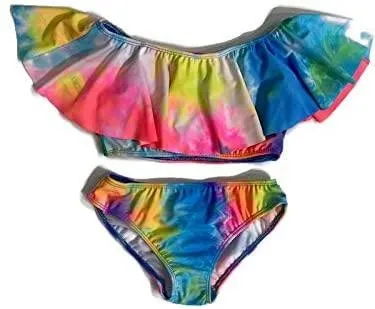 KIDS RUFFLE TWO PIECE BATHING SUIT