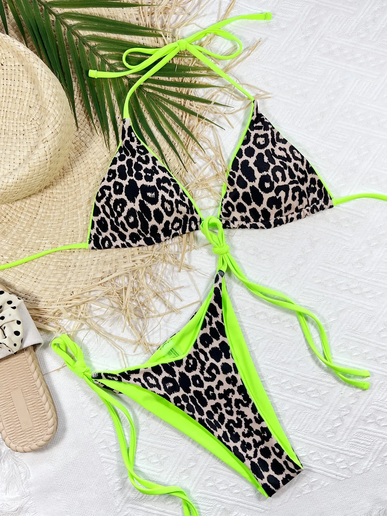 Leopard Print Triangle Bag Bikini - Culture Heaven Special