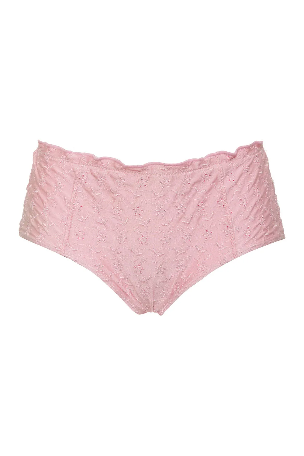 Lisa Eyelet Shine Bikini Bottom - Cherry Blossom