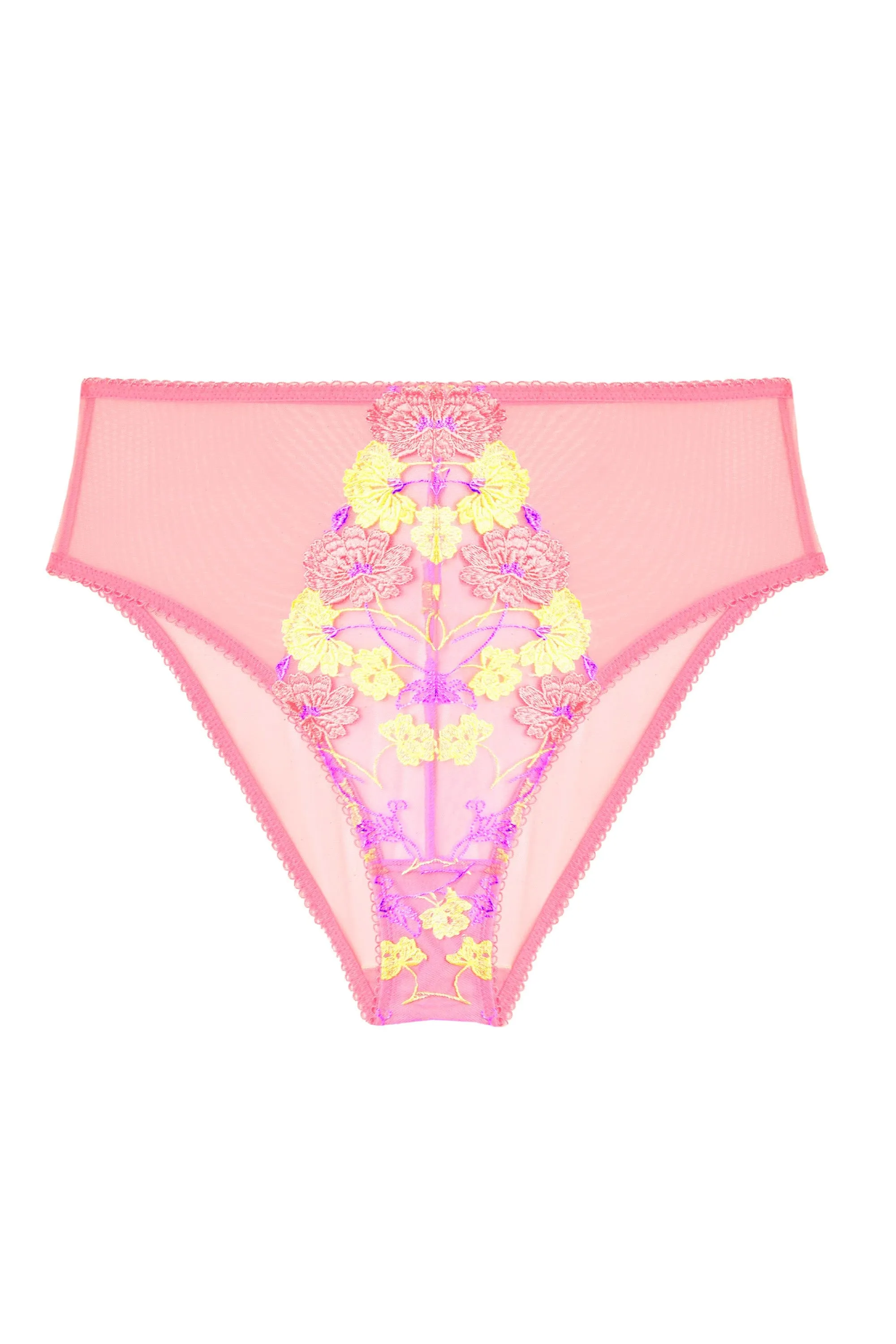 Luna Pastel Pink Embroidery High Waisted Brief