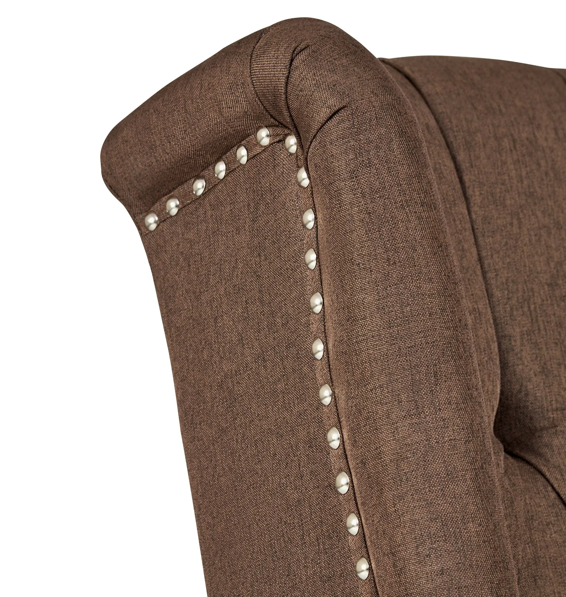 Manual Swivel Fabric Recliner Chair - Brown