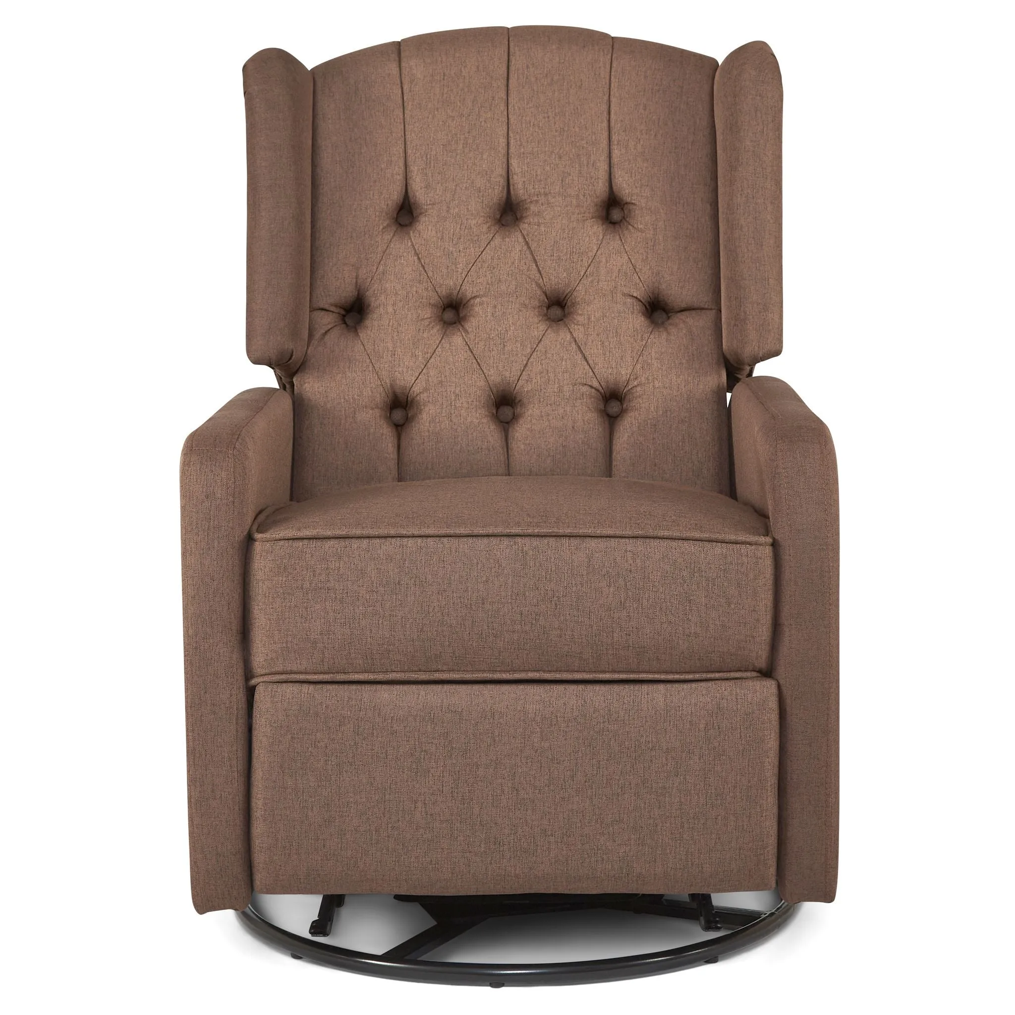 Manual Swivel Fabric Recliner Chair - Brown