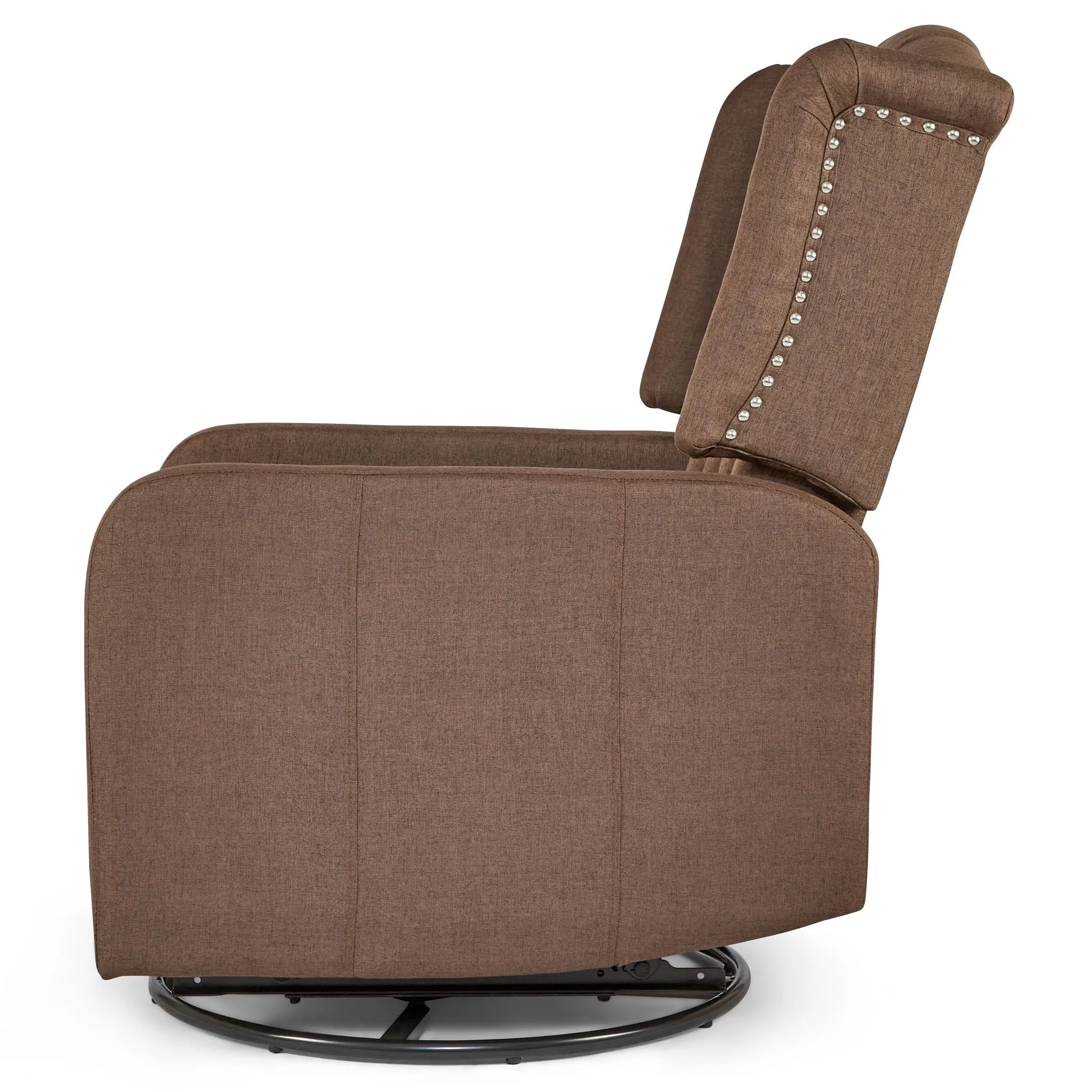 Manual Swivel Fabric Recliner Chair - Brown