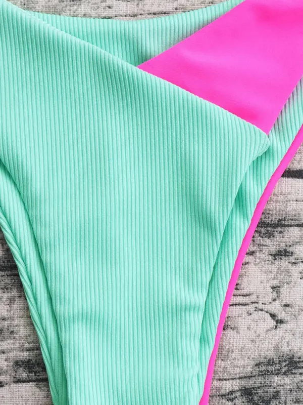 New Sexy Bikini Fashion Ladies Two-piece Swimsuit Hit color swimsuit