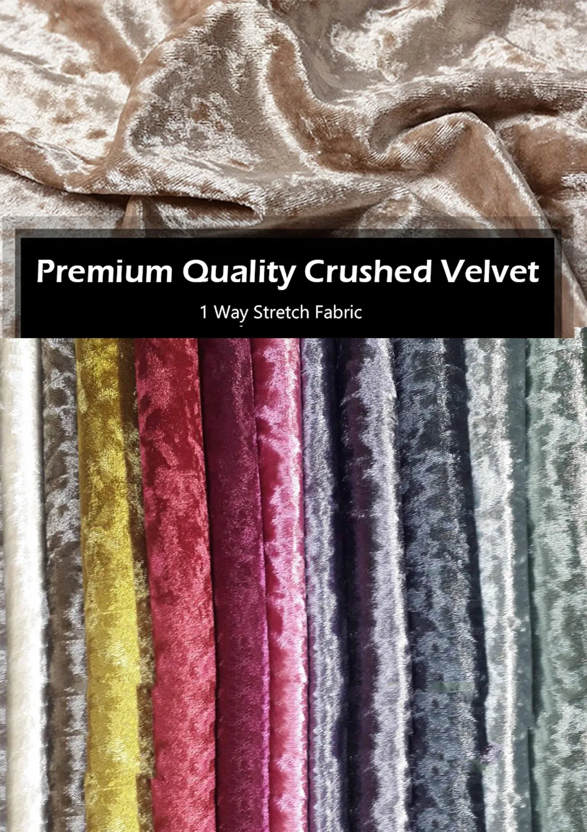 Peach Premium Crushed Velvet 1 Way Stretch Fabric Dress Craft Wedding Cushion 60" - 150cm Wide Per Metre