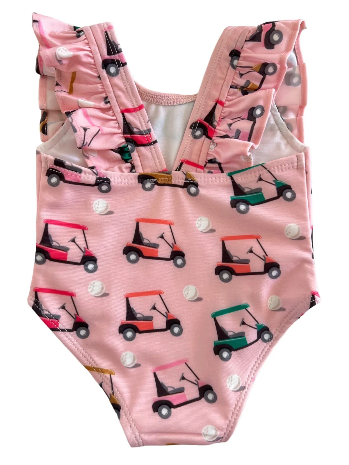 Pink Golf Cart / Monaco Swimsuit / UPF 50 