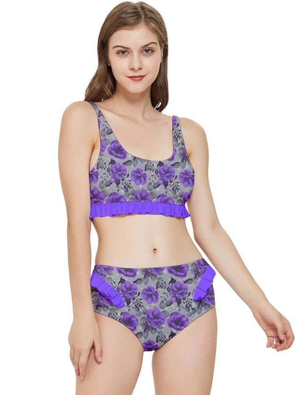 PURPLE ROSE Frilly Bikini Set