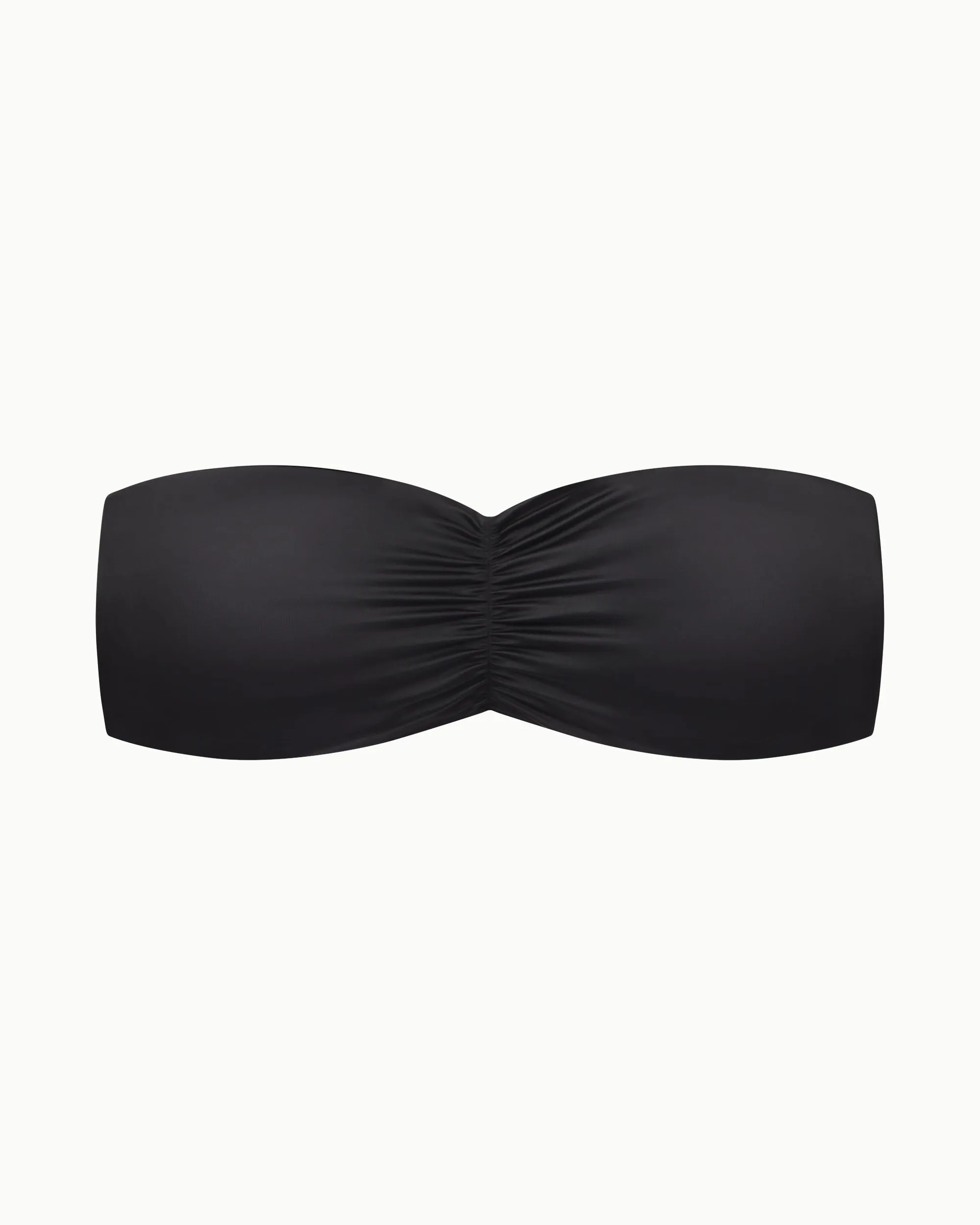 Ruched Bandeau Bikini Top | Black