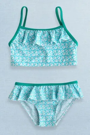 Sky Blue Ruffles Bikini Swimsuit