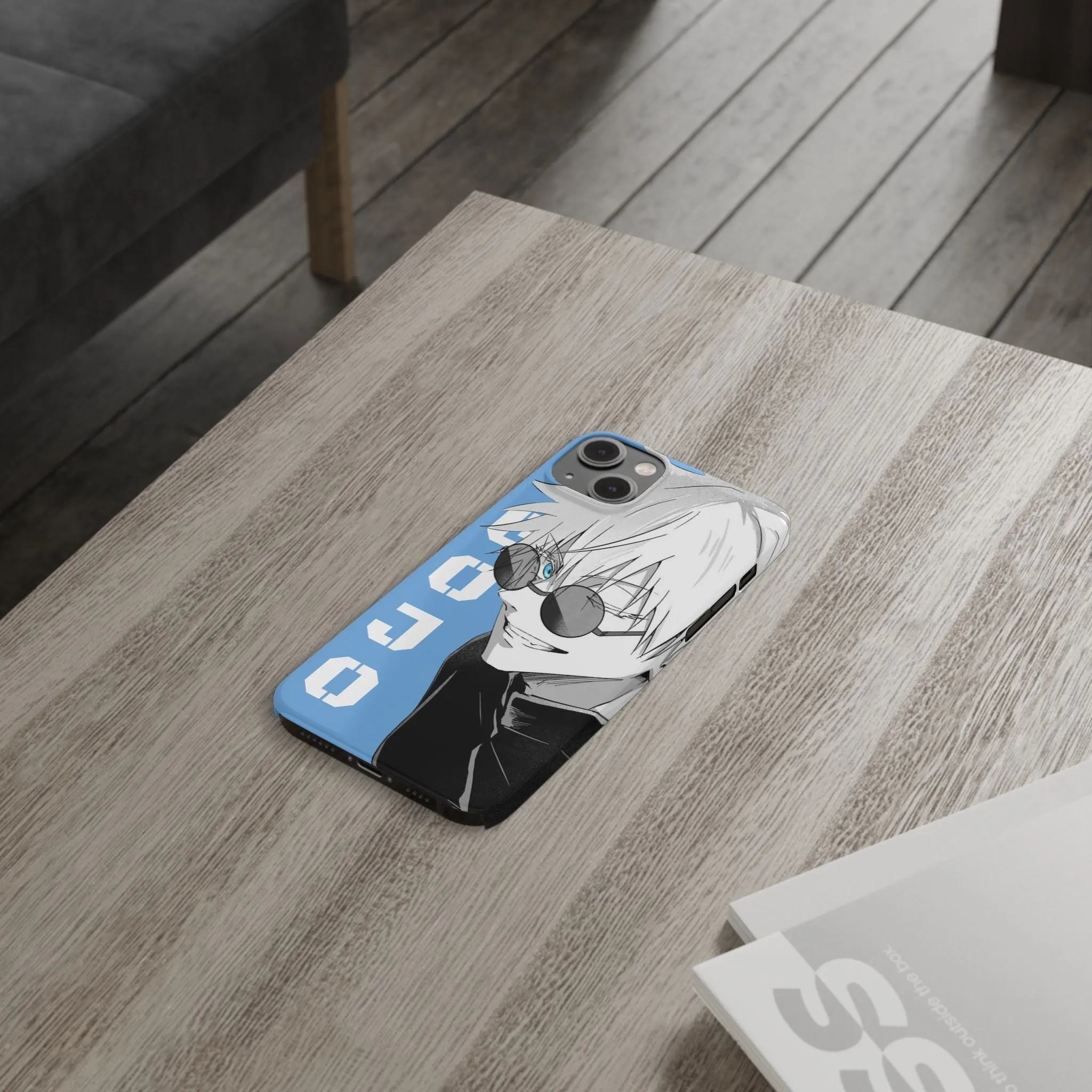 Slim Phone Case - Gojo Satoru Design - Blue