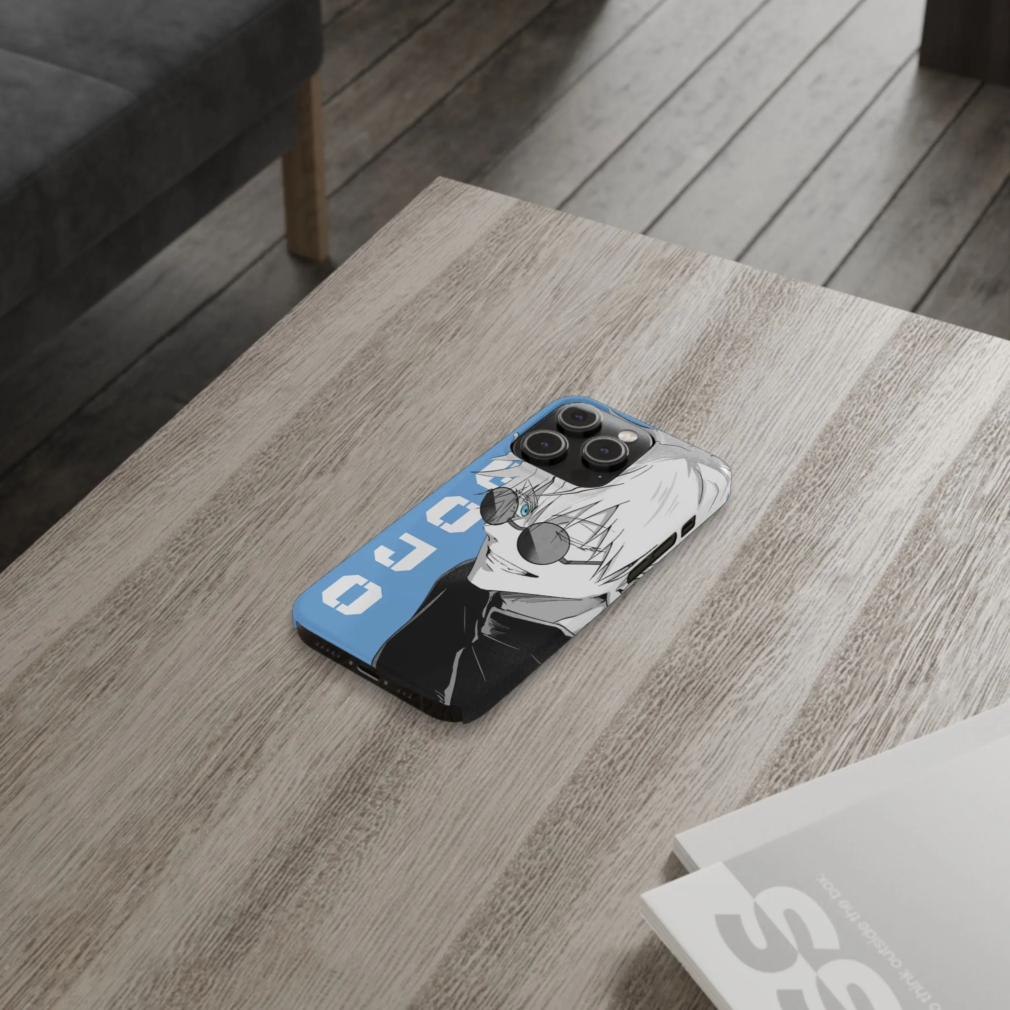 Slim Phone Case - Gojo Satoru Design - Blue