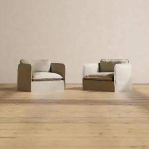 Slipcover Only - Modular Performance Armchair Set | Luxury Velvet in Dune