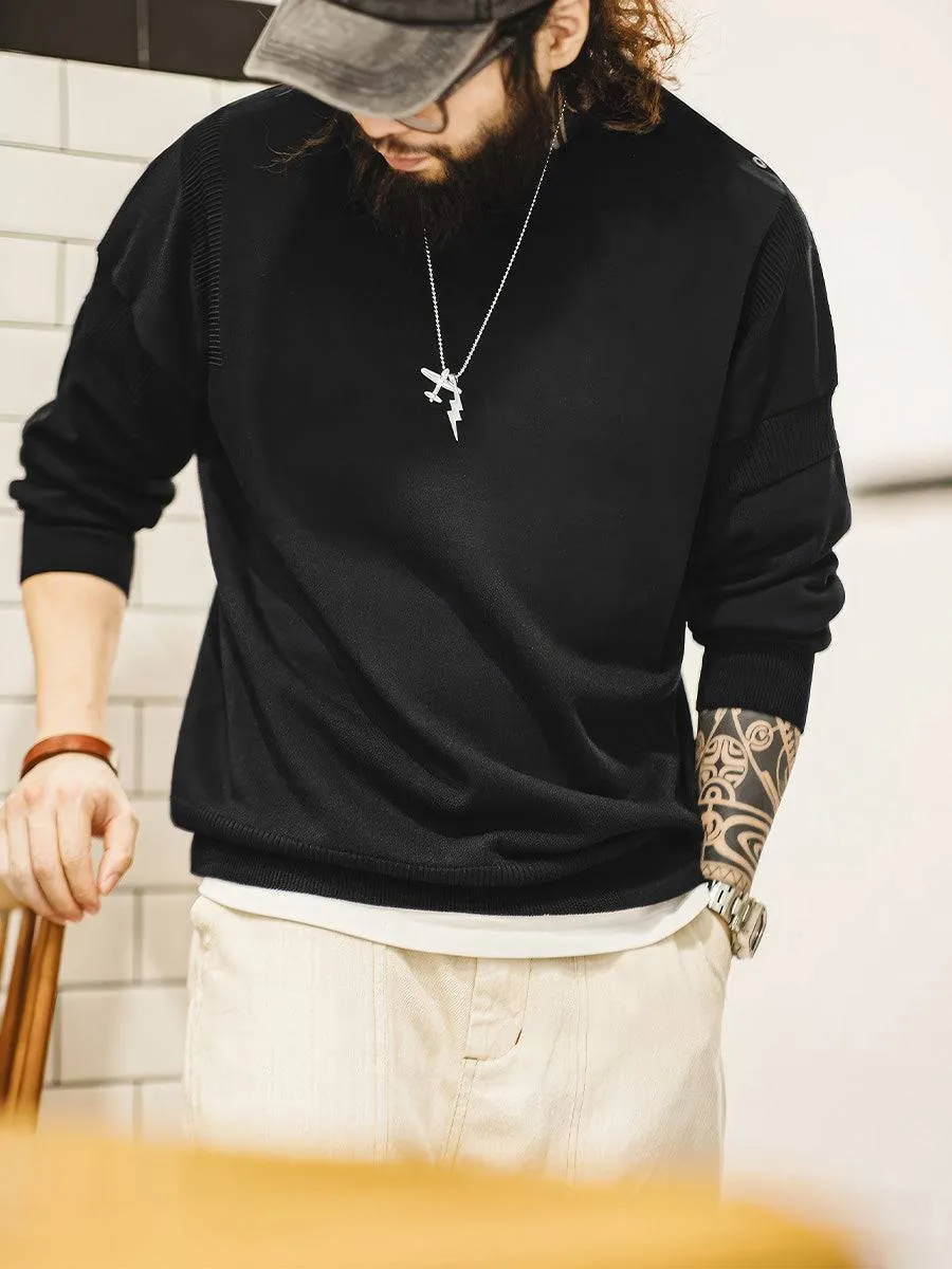 Slouchy Design Crew Neck Sweater